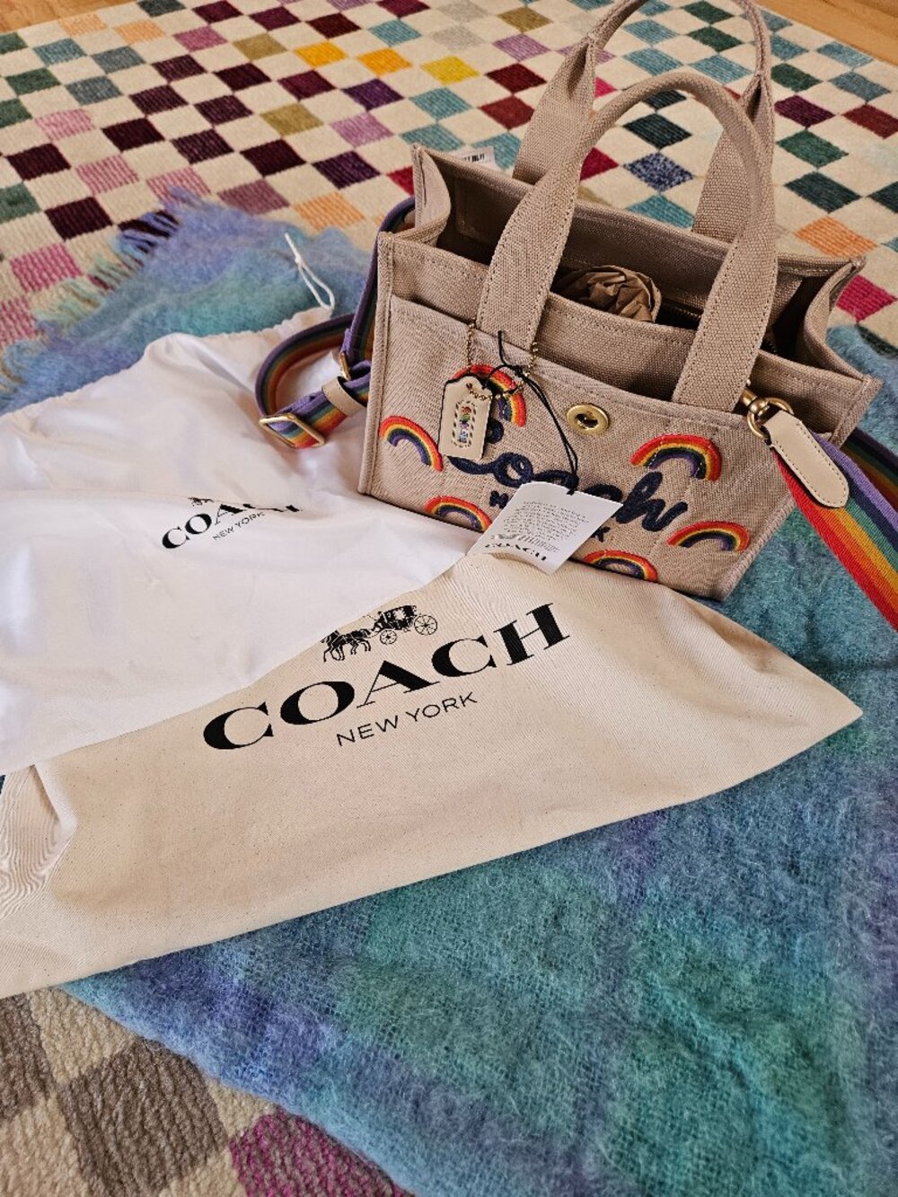 Rainbow Coach Embroidered Handbag - Picture 7 of 7